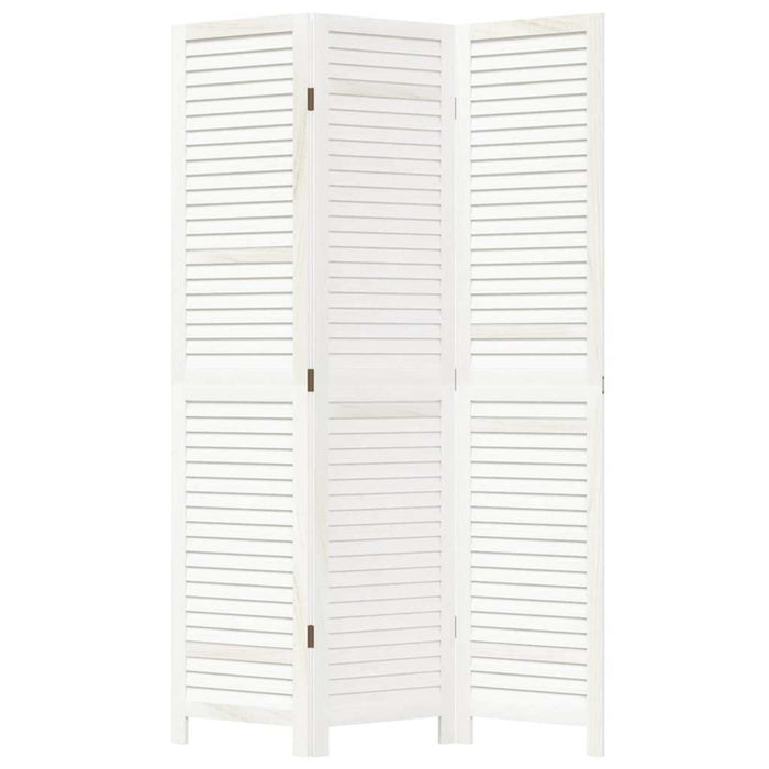 Divisorio Ambienti 3Pannelli Bianco Legno Massello di Paulownia 358830