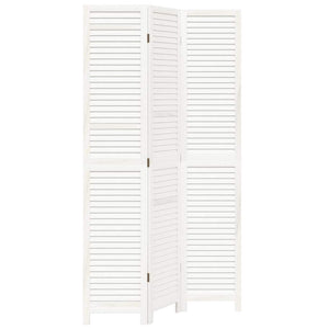 Divisorio Ambienti 3Pannelli Bianco Legno Massello di Paulownia 358831