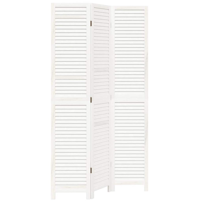 Divisorio Ambienti 3Pannelli Bianco Legno Massello di Paulownia 358831