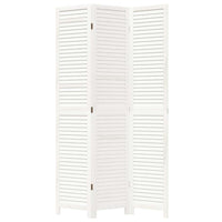 Divisorio Ambienti 3Pannelli Bianco Legno Massello di Paulownia 358831