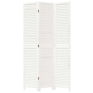 Divisorio Ambienti 3Pannelli Bianco Legno Massello di Paulownia 358831