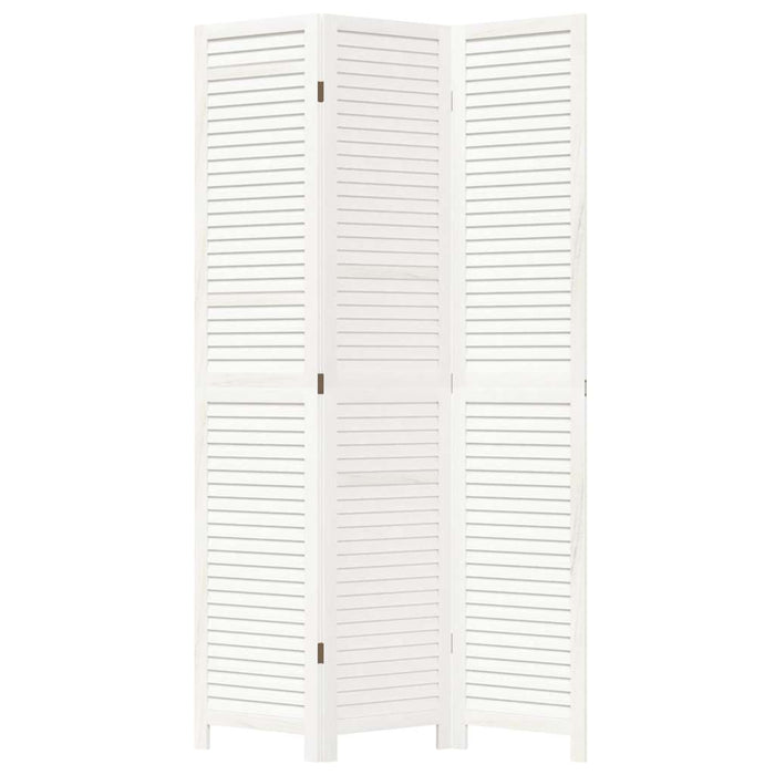 Divisorio Ambienti 3Pannelli Bianco Legno Massello di Paulownia 358831