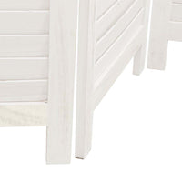 Divisorio Ambienti 3Pannelli Bianco Legno Massello di Paulownia 358831