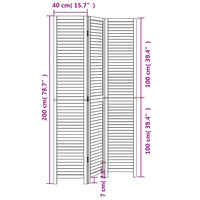 Divisorio Ambienti 3Pannelli Bianco Legno Massello di Paulownia 358831