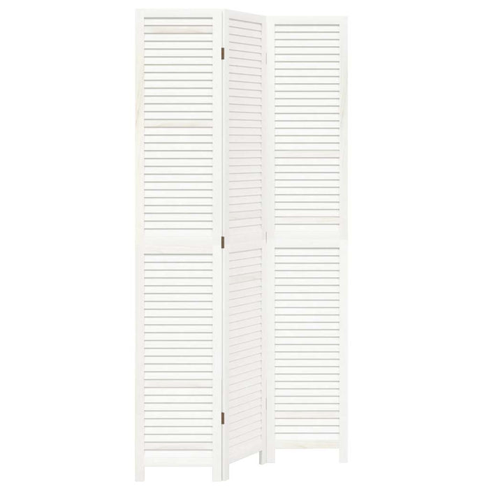 Divisorio Ambienti 3Pannelli Bianco Legno Massello di Paulownia 358832