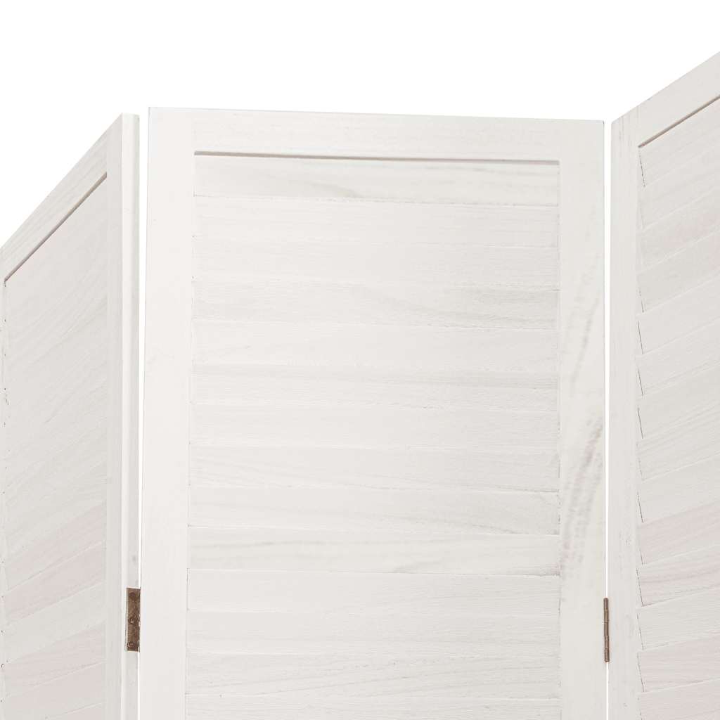 Divisorio Ambienti 5Pannelli Bianco Legno Massello di Paulownia 358837