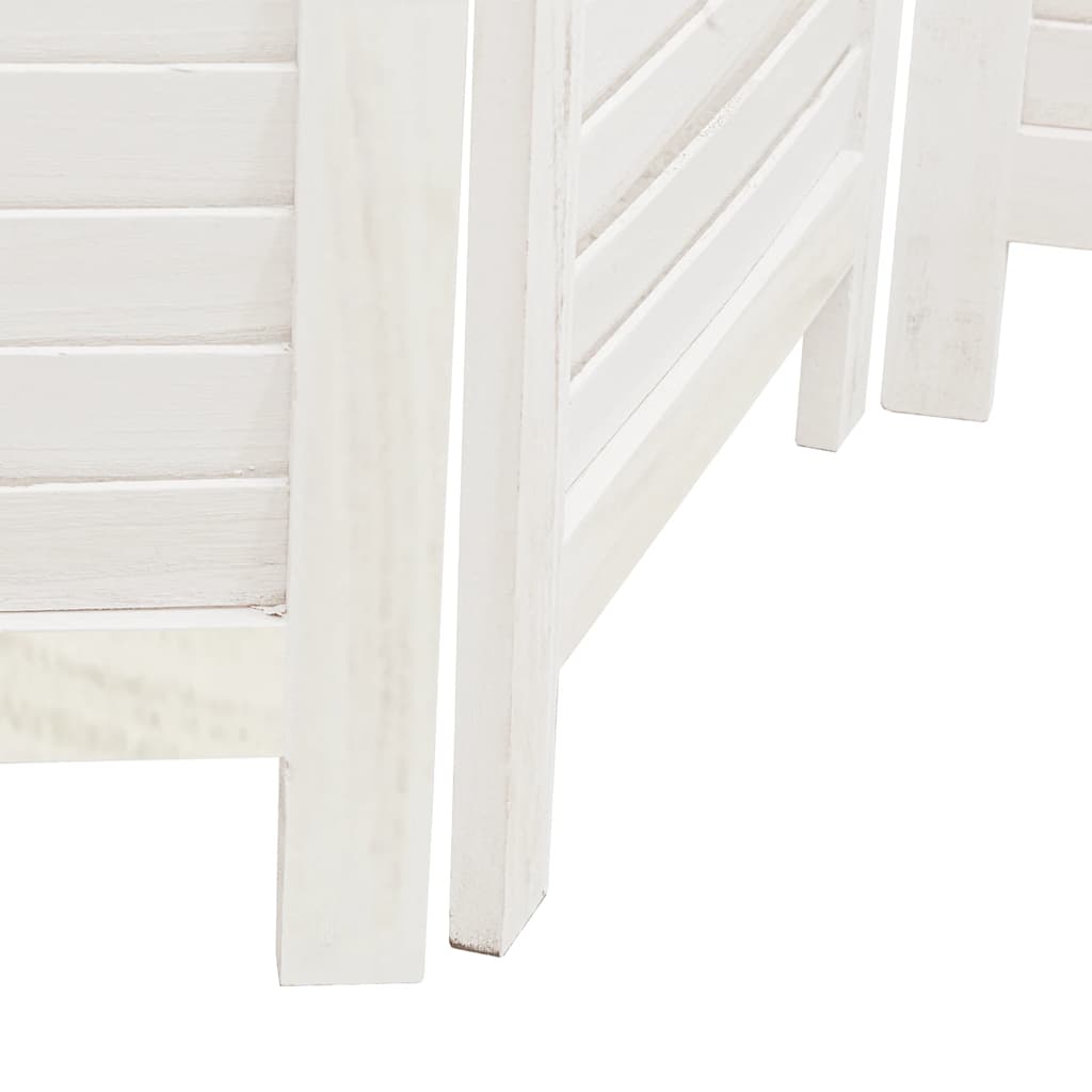 vidaXL Divisorio Ambienti 6Pannelli Bianco Legno Massello di Paulownia