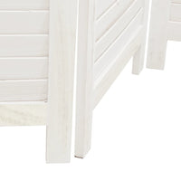 vidaXL Divisorio Ambienti 6Pannelli Bianco Legno Massello di Paulownia