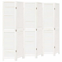 Divisorio Ambienti 6Pannelli Bianco Legno Massello di Paulownia