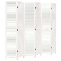 Divisorio Ambienti 6Pannelli Bianco Legno Massello di Paulownia