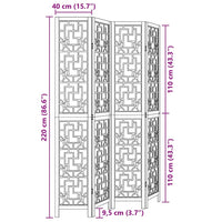 Divisorio Ambienti 4 Pannelli Marrone Legno Massello Paulownia 358868