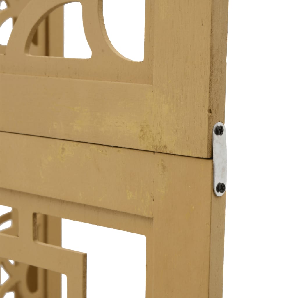 Divisorio Ambienti 6 Pannelli Marrone Legno Massello Paulownia 358875