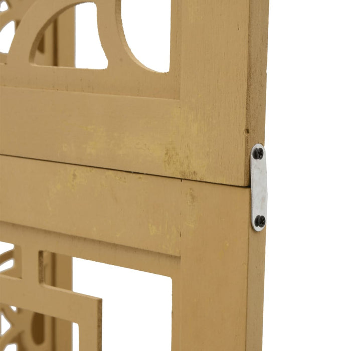 Divisorio Ambienti 6 Pannelli Marrone Legno Massello Paulownia 358875