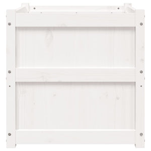 Fioriere da Giardino 2 pz Bianche in Legno Massello di Pino