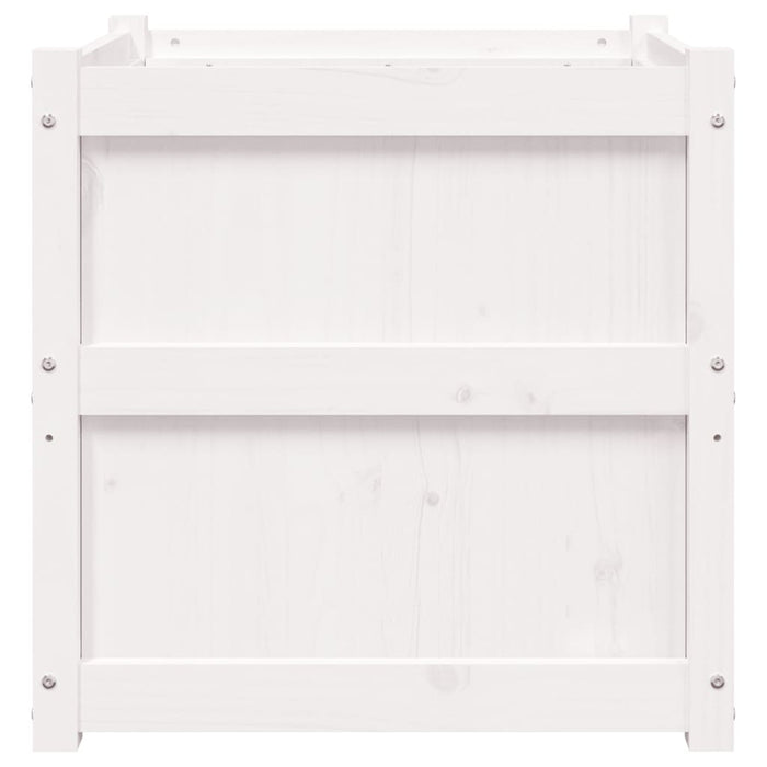 Fioriere da Giardino 2 pz Bianche in Legno Massello di Pino