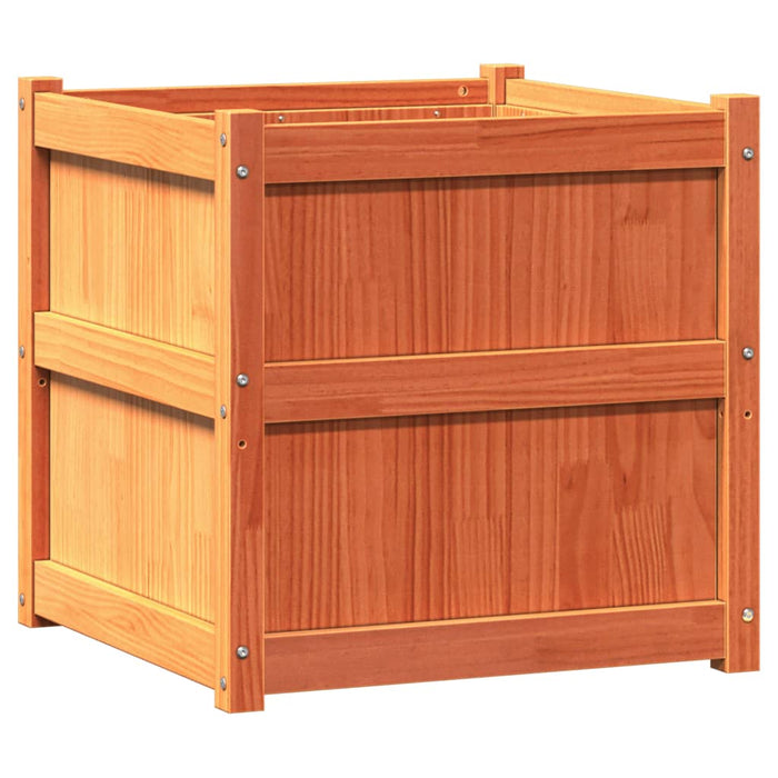 Fioriere da Giardino 2pz Marrone Cera Legno Massello di Pino 837429