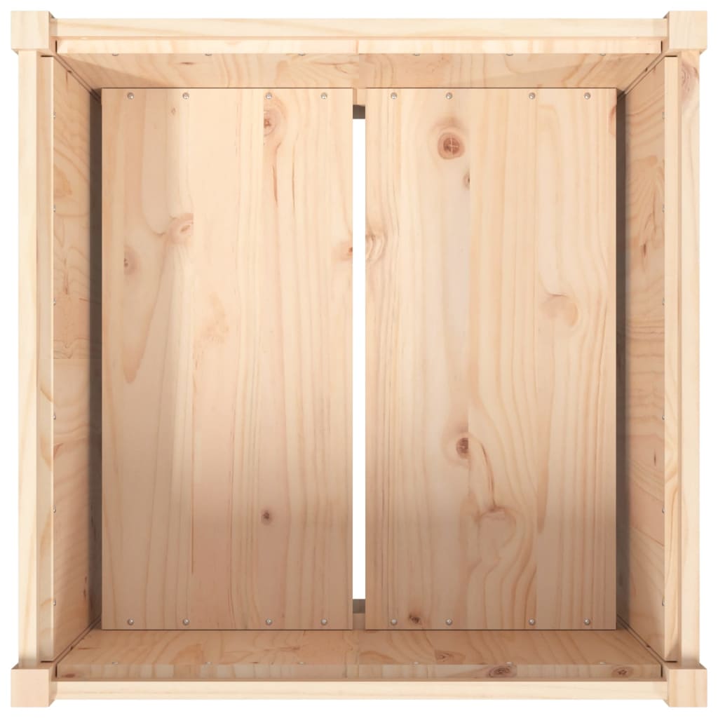 Vaso per fioriera aiuola rialzata piante fiori terrazza giardino esterno 70 x 70 x 70 cm legno di pino massiccio marrone 02_0038561