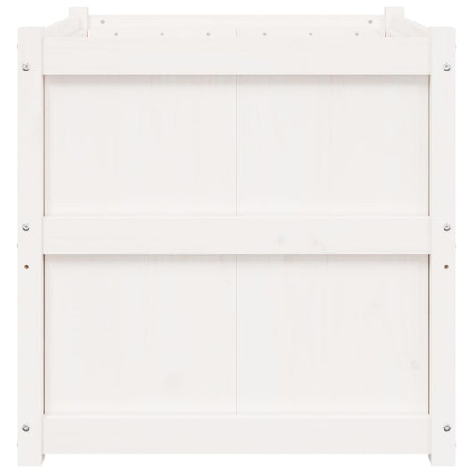 Vassoio per fioriera aiuola rialzata piante fiori terrazza giardino 70 x 70 x 70 cm legno di pino massiccio bianco 02_0037834