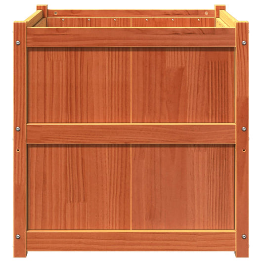 Vassoio per fioriera aiuola rialzata piante fiori terrazzo giardino cera 70 x 70 x 70 cm legno massello di pino marrone 02_0038495