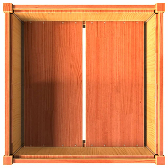 Vassoio per fioriera aiuola rialzata piante fiori terrazzo giardino cera 70 x 70 x 70 cm legno massello di pino marrone 02_0038495