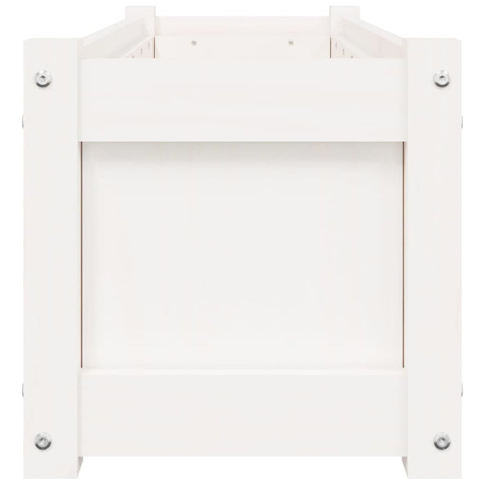 Fioriere da Giardino 2 pz Bianche in Legno Massello di Pino 837452