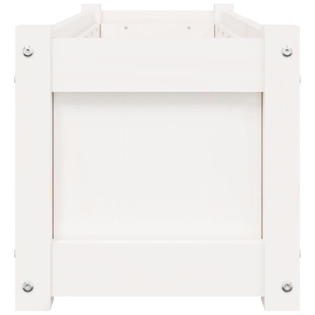 Fioriere da Giardino 2 pz Bianche in Legno Massello di Pino