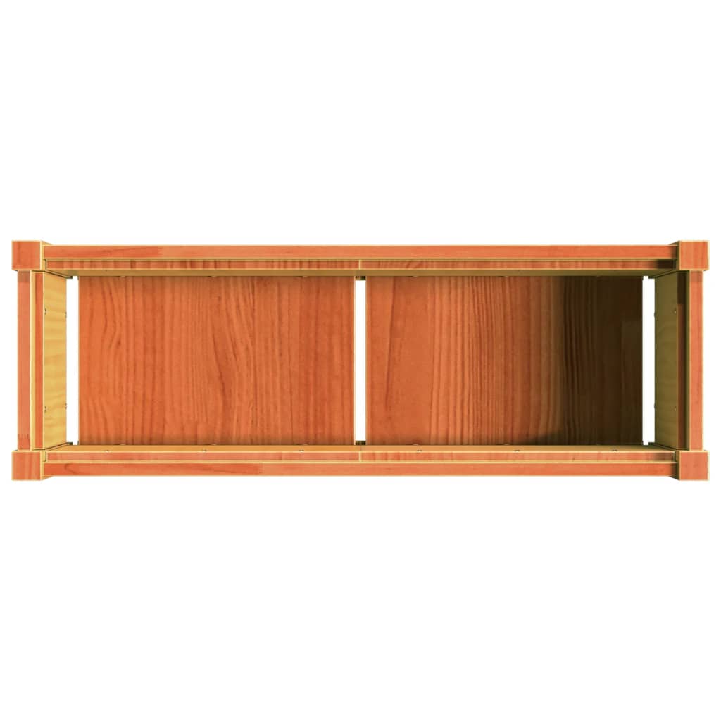 Vaso per fioriera aiuola rialzata piante fiori giardino terrazze set da 2 cera legno massello di pino marrone 02_0039066