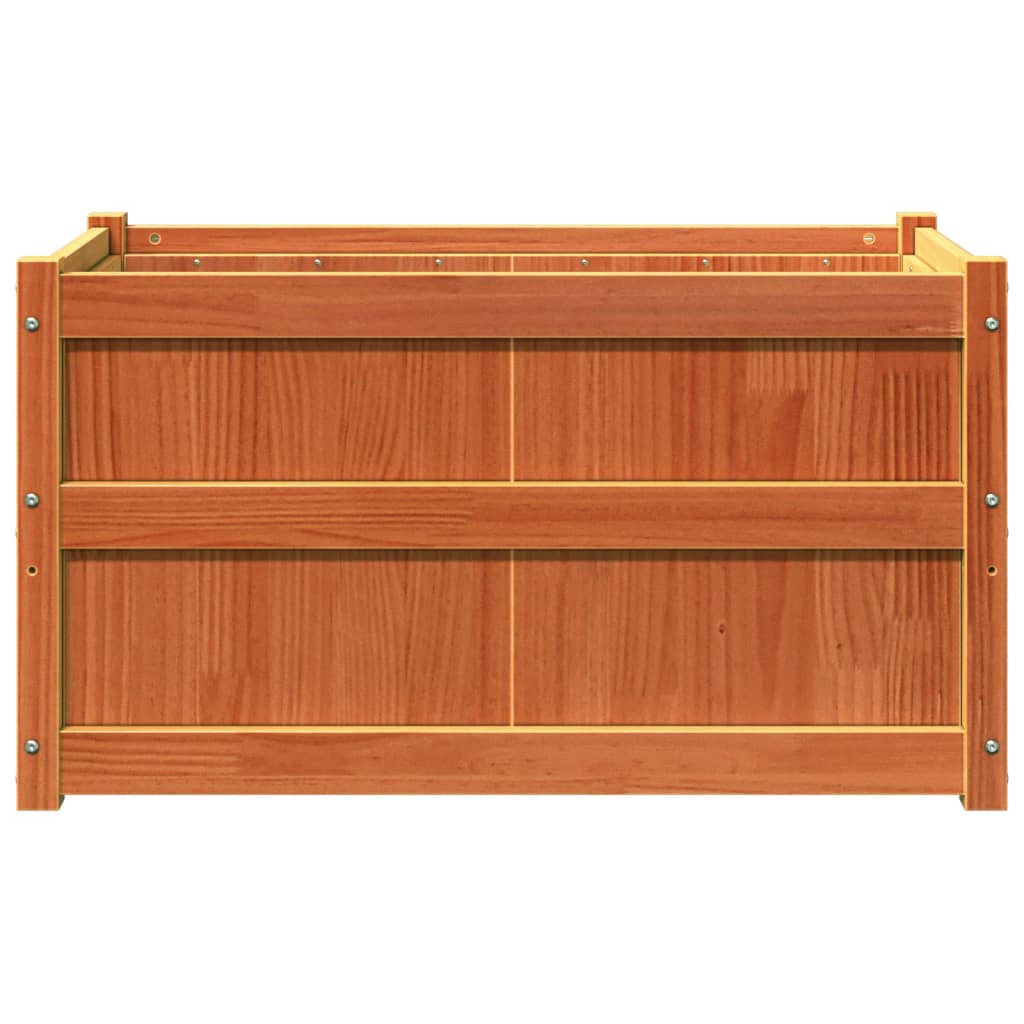 Vassoio per fioriera aiuola rialzata piante fiori terrazzo giardino cera 90 x 50 x 50 cm legno massello di pino marrone 02_0038516