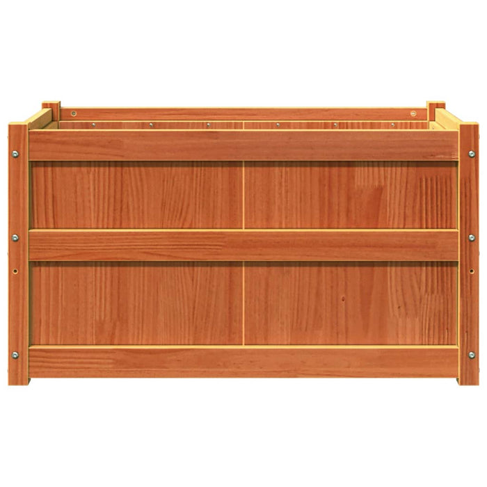 Vassoio per fioriera aiuola rialzata piante fiori terrazzo giardino cera 90 x 50 x 50 cm legno massello di pino marrone 02_0038516