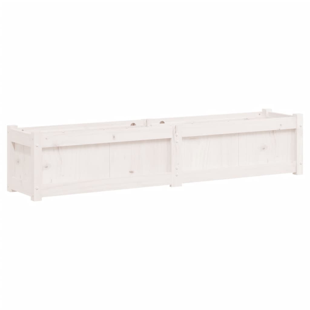 Vassoio per fioriera aiuola rialzata piante fiori terrazza giardino 150 x 31 x 31 cm legno massiccio di pino bianco 02_0037428