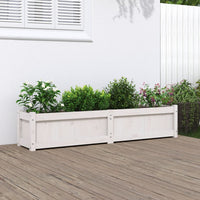 Fioriera da Giardino Bianca 150x31x31 cm Legno Massello di Pino 837476