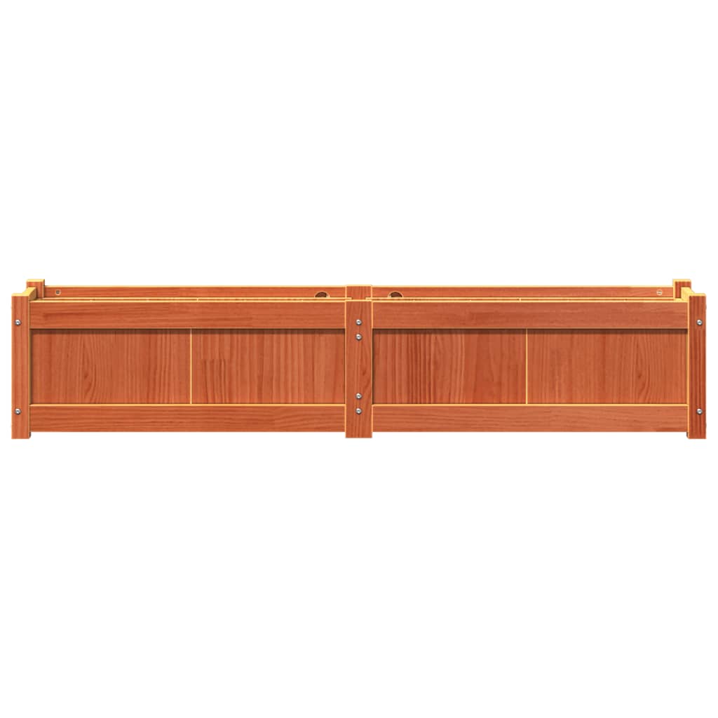 Vassoio per fioriera aiuola rialzata piante fiori giardino terrazze set da 2 cera legno massello di pino marrone 02_0039061