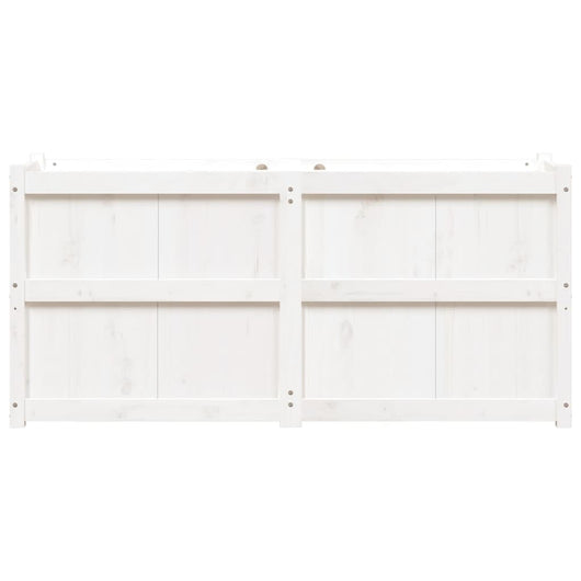 Vassoio per fioriera aiuola rialzata piante fiori terrazza giardino 150 x 50 x 70 cm legno di pino massiccio bianco 02_0037448