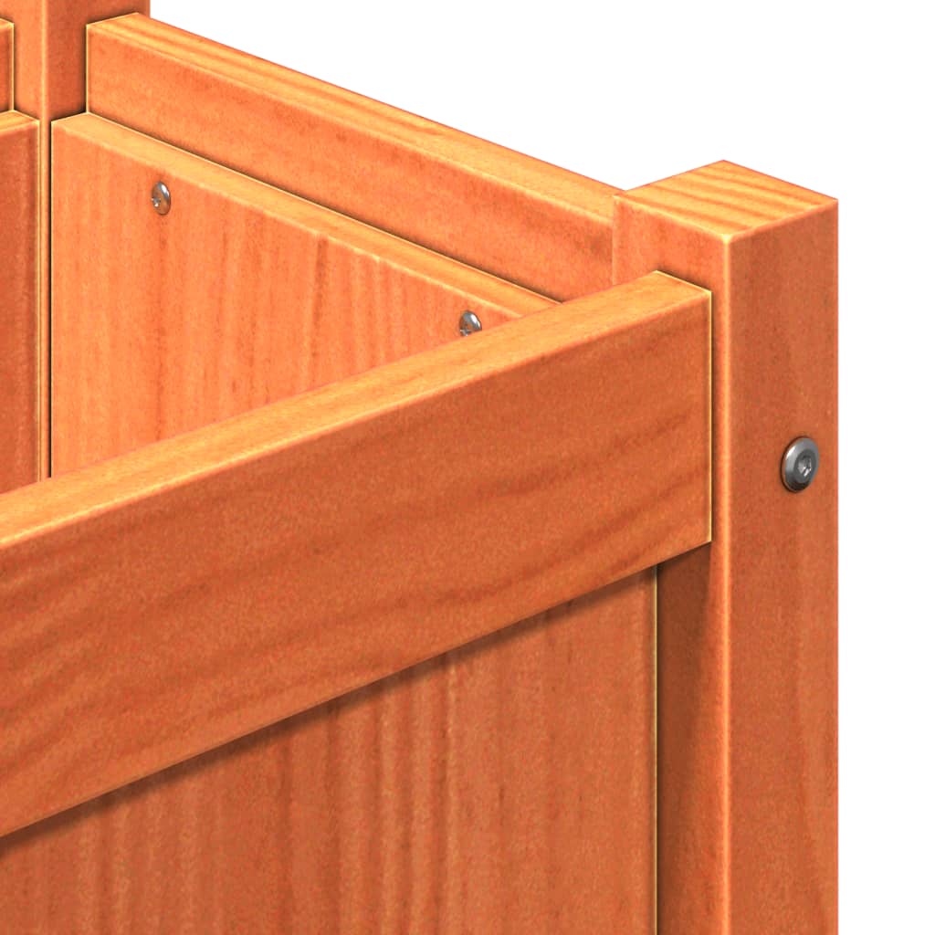 Vassoio per fioriera aiuola rialzata piante fiori terrazza giardino cera 180 x 31 x 31 cm legno di pino massiccio marrone 02_0038448