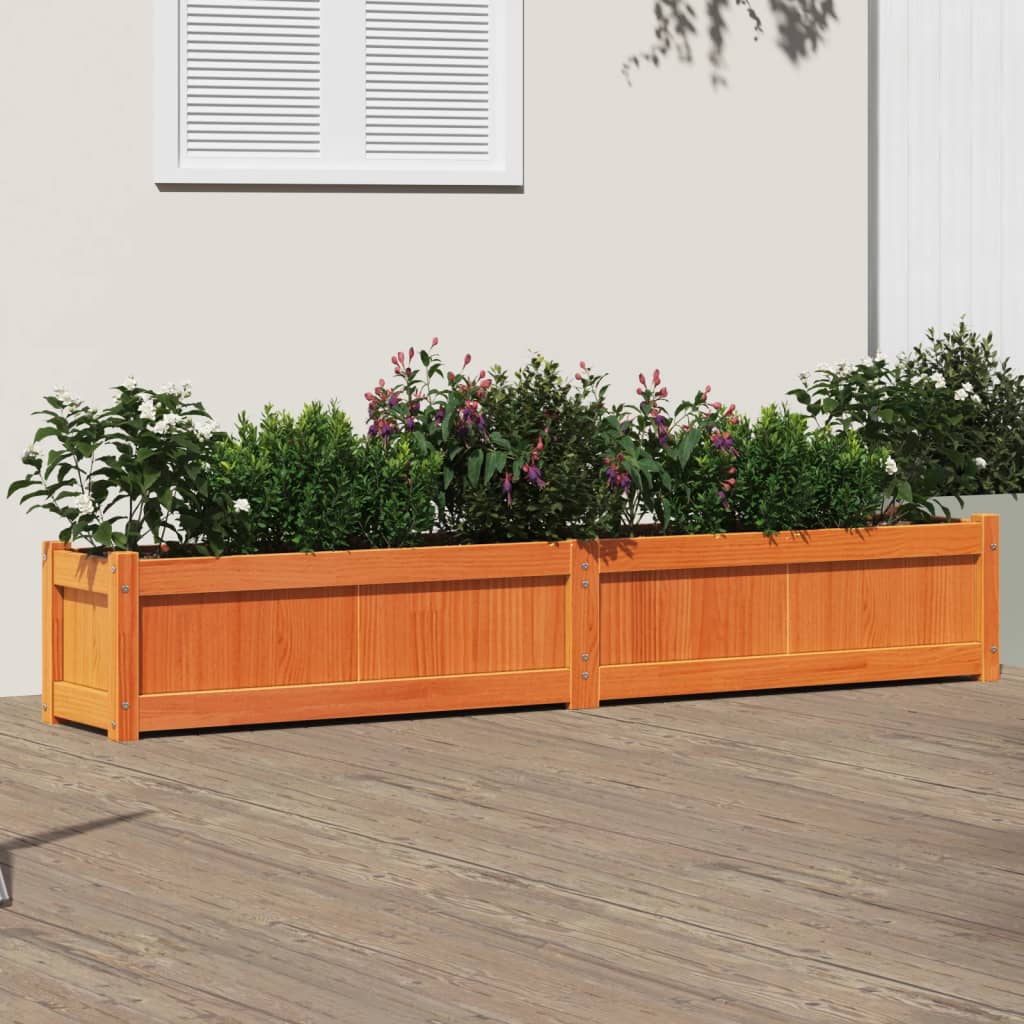 Fioriera Giardino Marrone Cera 180x31x31 cm Legno Massello Pinocod mxl 134565