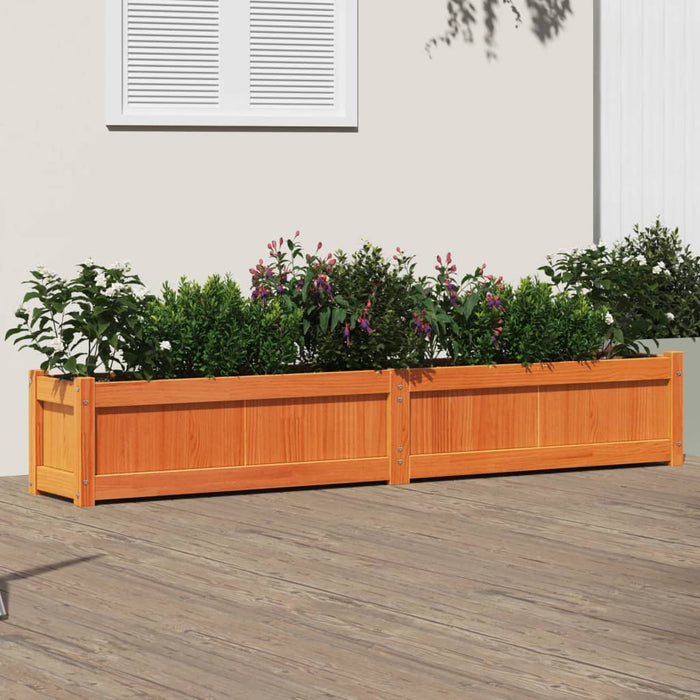 Fioriera Giardino Marrone Cera 180x31x31 cm Legno Massello Pinocod mxl 134565