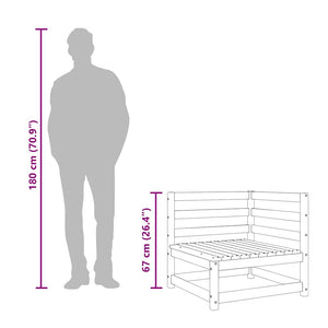 Divani Angolari da Giardino 2pz 70x70x67cm Legno Massello Pino 837907