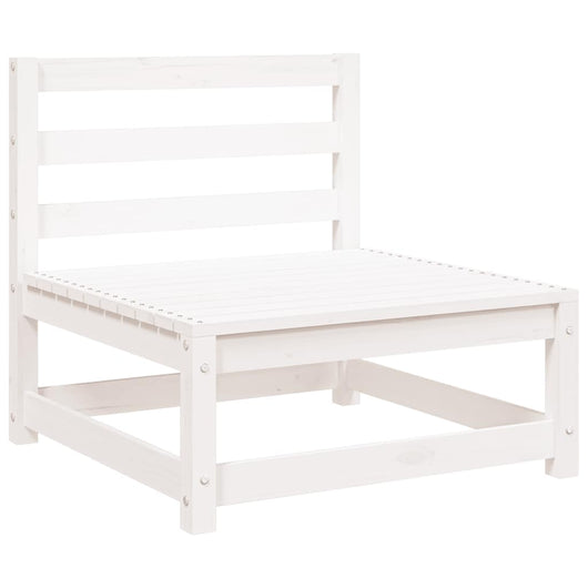 Divano Giardino Senza Braccioli-Sofa da Giardino-Divanetto da esterno Bianco 70x70x67cm Massello Pino