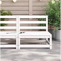 Divano Giardino Senza Braccioli-Sofa da Giardino-Divanetto da esterno Bianco 70x70x67cm Massello Pino