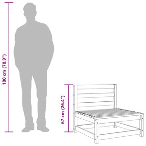 Divano Giardino Senza Braccioli Bianco 70x70x67cm Massello Pino