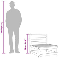 Divano Giardino Senza Braccioli-Sofa da Giardino-Divanetto da esterno Bianco 70x70x67cm Massello Pino