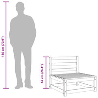 Divano Senza Braccioli da Giardino Marrone Cera 70x70x67cm Pino 837918