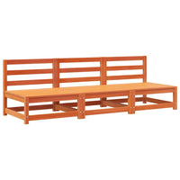 Divani Senza Braccioli Giardino 3pz Marrone Cera 70x70x67 Pino 837932