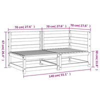 Divano da Giardino a 2 Posti in Legno Massello di Pino Bianco
