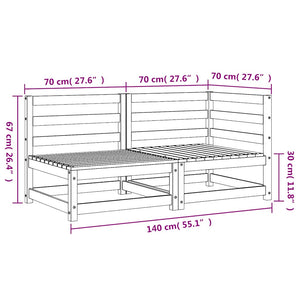 Divano da Giardino a 2 Sedute in Legno Impregnato di Pino