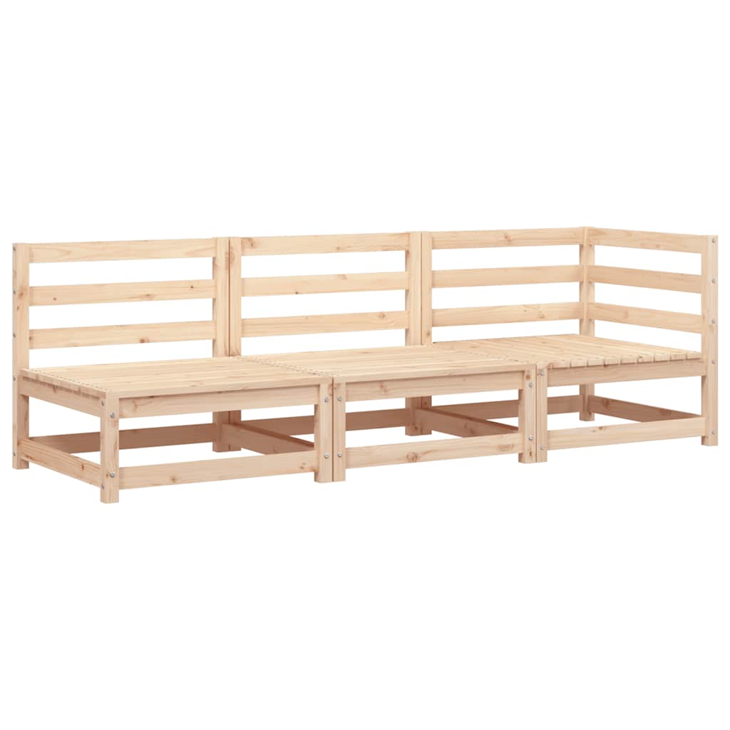 Divano da Giardino a 3 Posti-Sofa da Giardino-Divano da esterno in Legno Massello di Pino