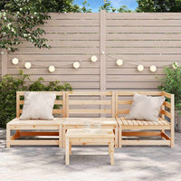 Divano da Giardino a 3 Posti in Legno Massello di Pino