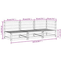 Divano da Giardino a 3 Posti in Legno Massello di Pino Bianco 837950