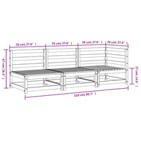 Divano da Giardino a 3 Sedute in Legno Impregnato di Pino