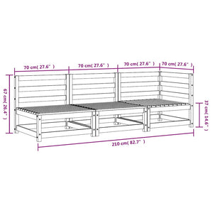 Divano da Giardino a 3 Sedute in Legno Impregnato di Pino